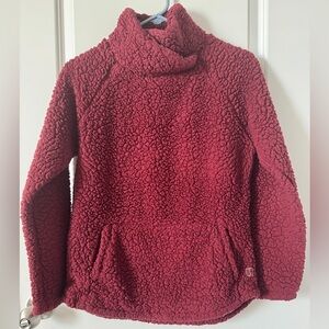 Balance Size Small Cozy Maroon Sherpa Pullover Sweater